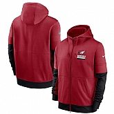 Men's Arizona Cardinals New 2020 Nike Red Black Fan Gear Mascot Performance Full Zip Hoodie,baseball caps,new era cap wholesale,wholesale hats